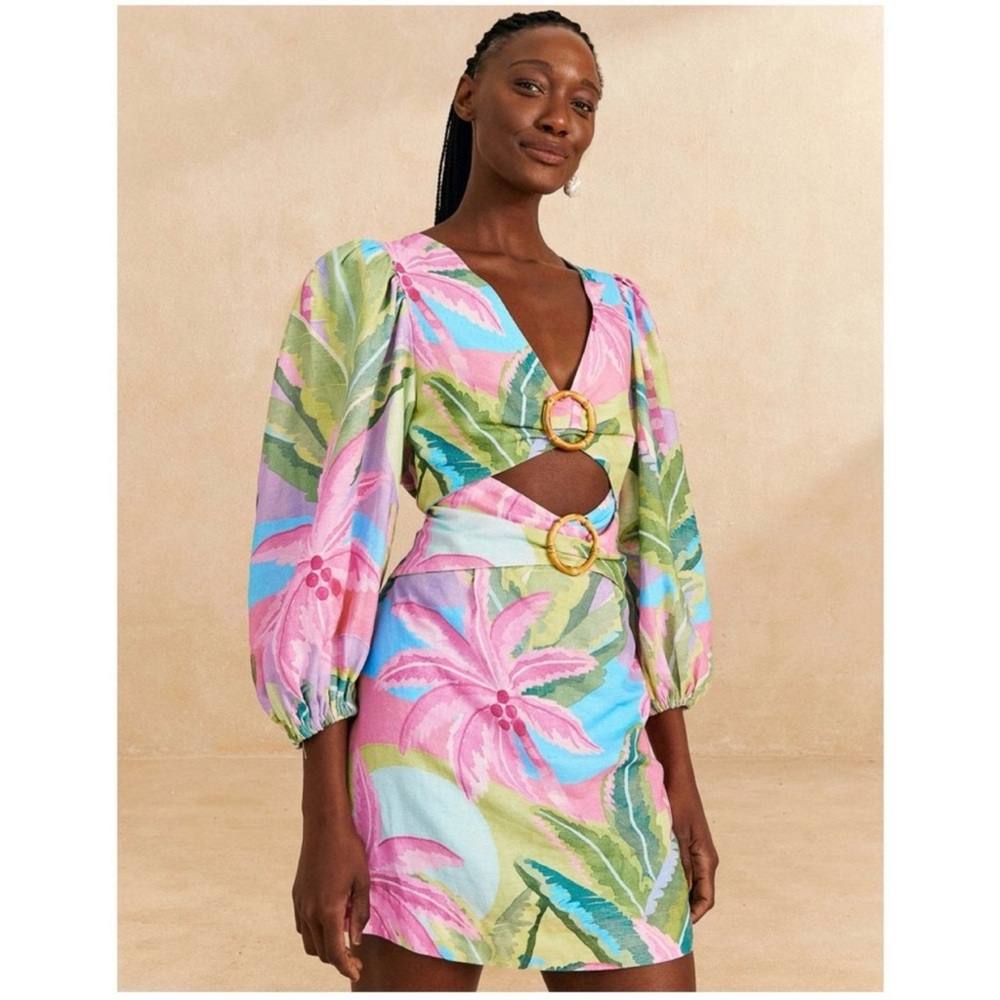 FARM RIO Beach Vibe Mini Dress, Multicolor, Large